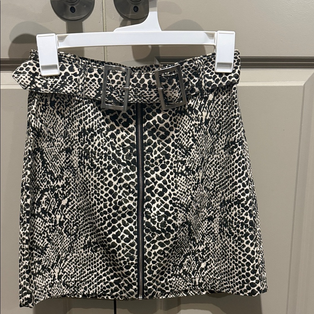 Topshop Animal Print Mini Skirt